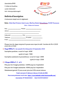BMH formation dentosophie ’ODF Fonctionnelle intégrative Naturotherapie Bulletin inscription H200